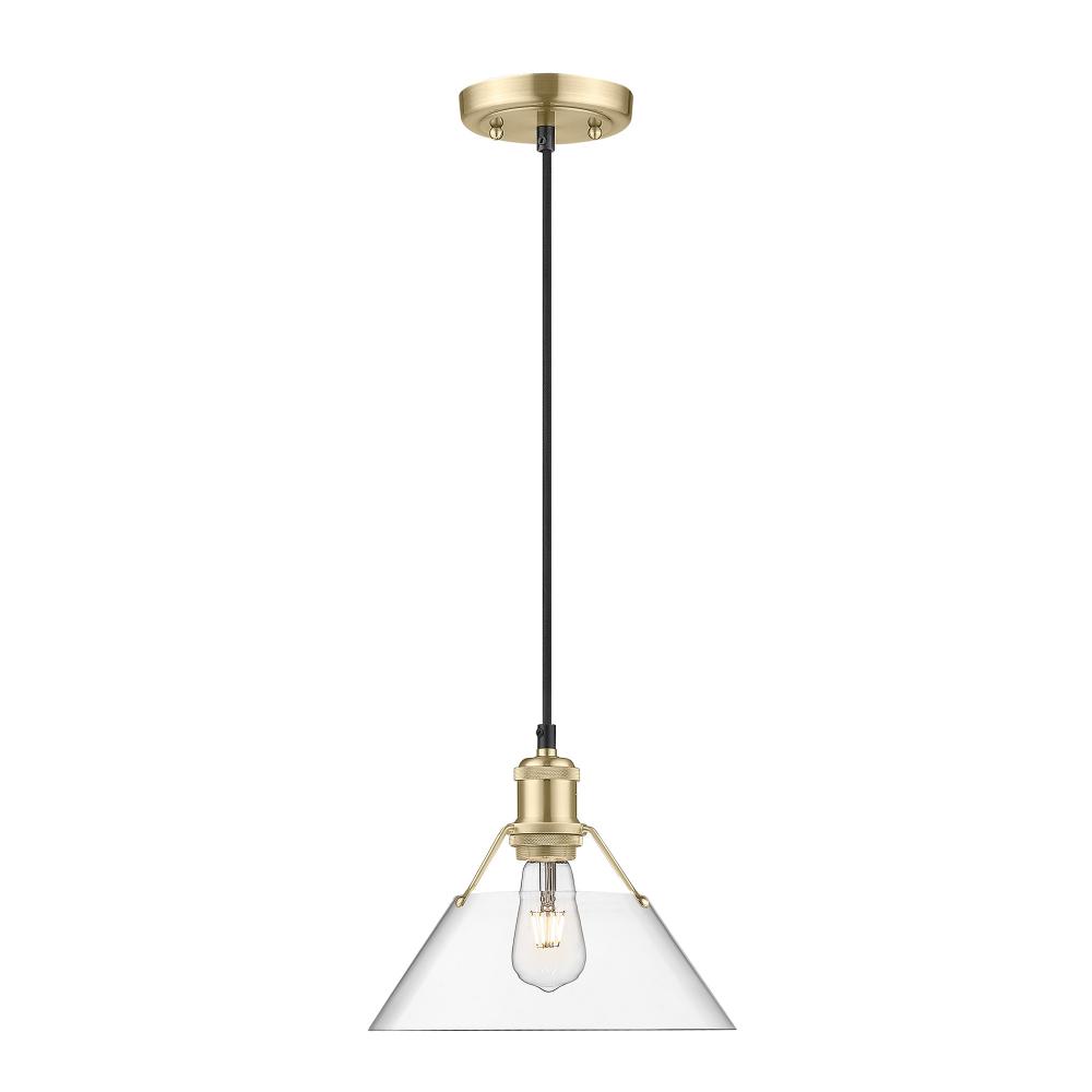 Orwell 10" Wide Medium Pendant in Brushed Champagne Bronze with Clear Glass