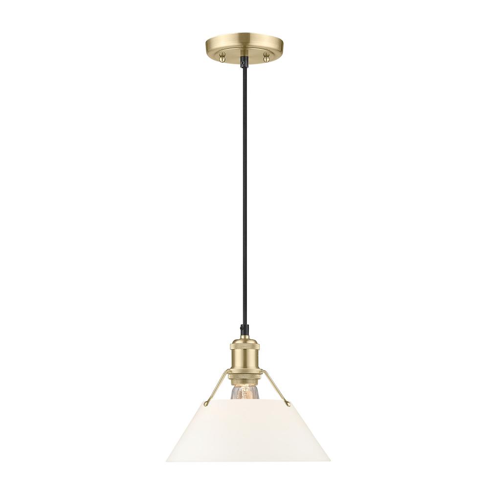 Orwell 10" Wide Medium Pendant in Brushed Champagne Bronze with Opal Glass