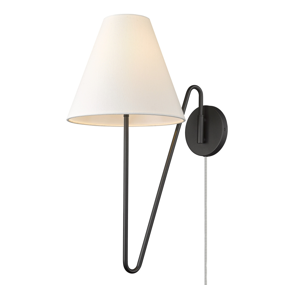 Yep by Golden Lighting Kennedy 1-light Swing Arm Wall Lamp in Natural Black