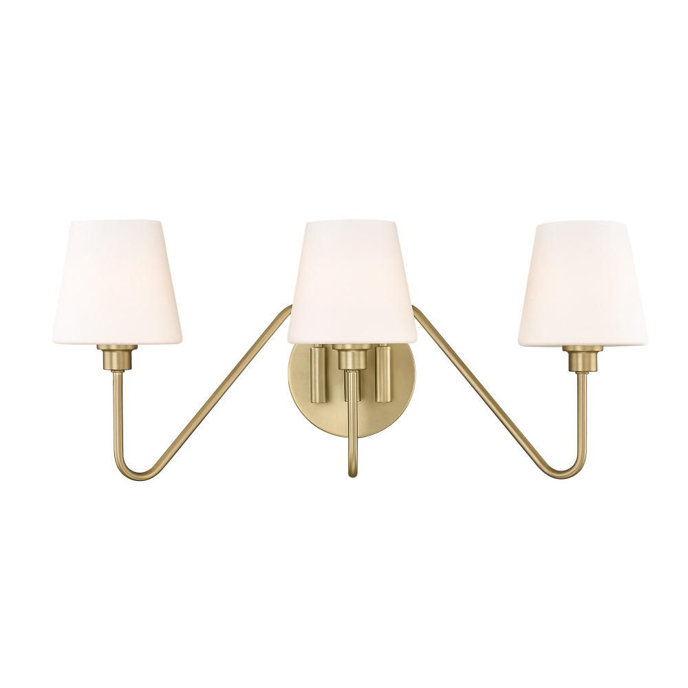 Yep by Golden Lighting Kennedy 3-light Vanity in Brushed Champagne Brass