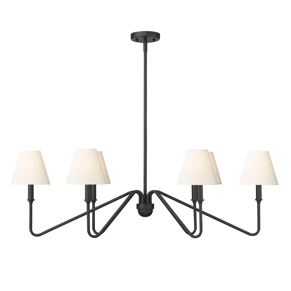 Kennedy Linear Pendant in Natural Black with Ivory Linen Shade