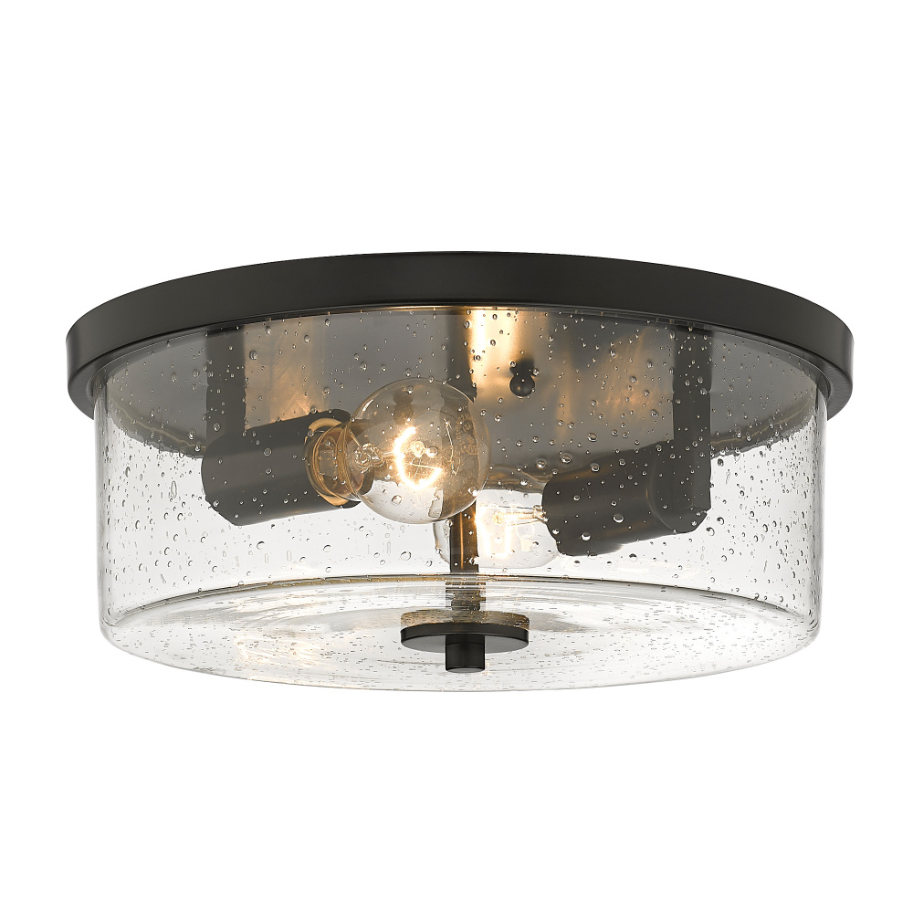 Wry Lighting Rayne 2-light Flush Mount in Matte Black