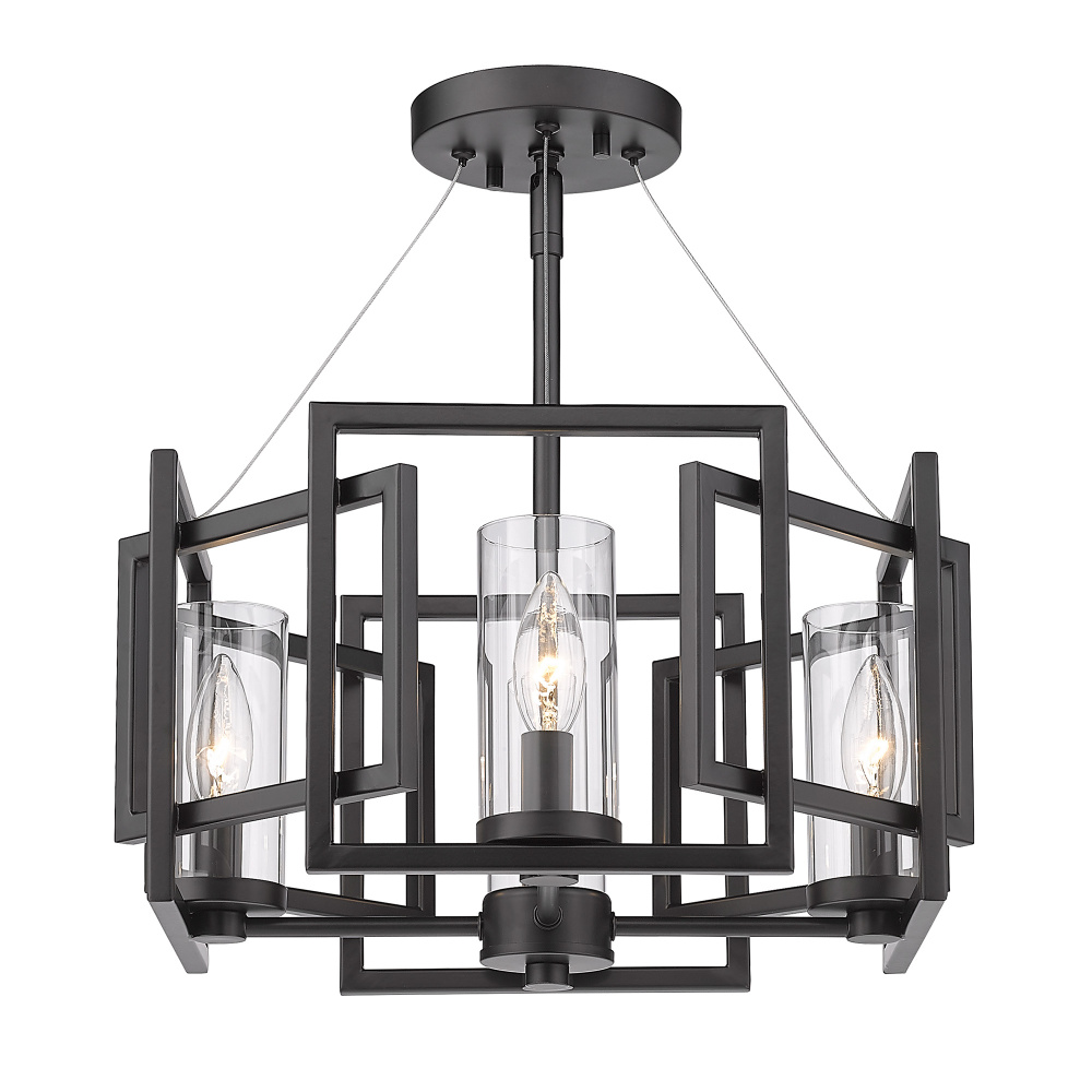 Golden Lighting Marco 4-light Semi-Flush Mount in Matte Black