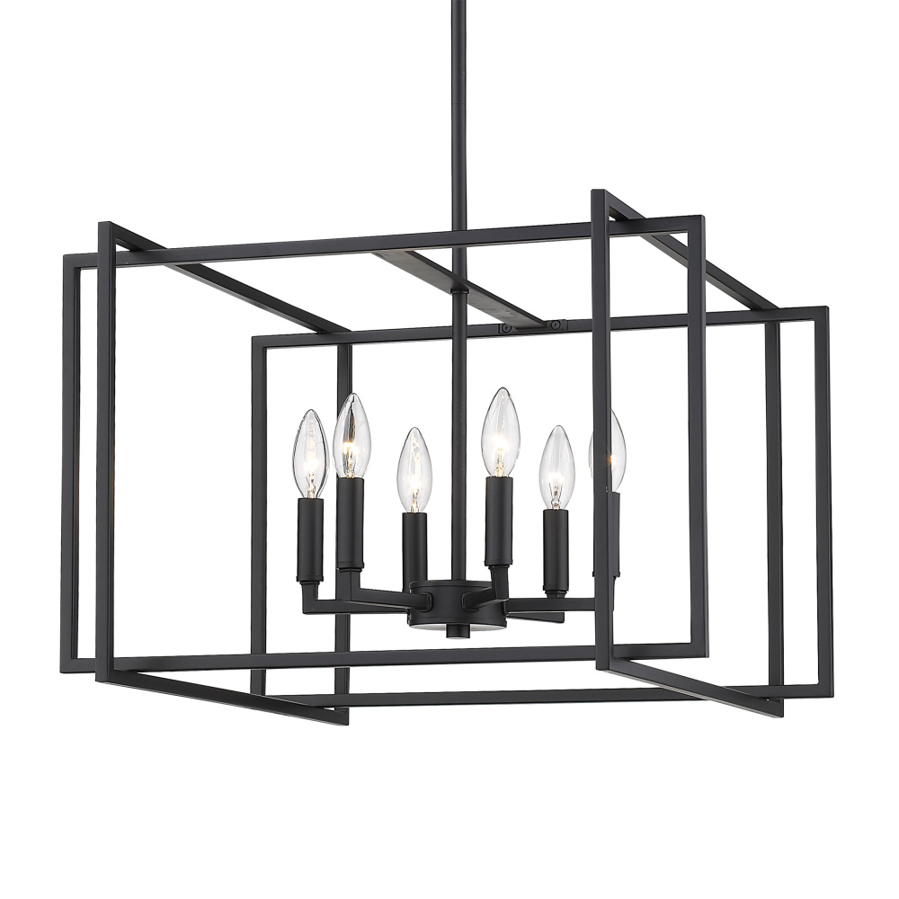 Golden Lighting Tribeca 6-light Chandelier in Matte Black