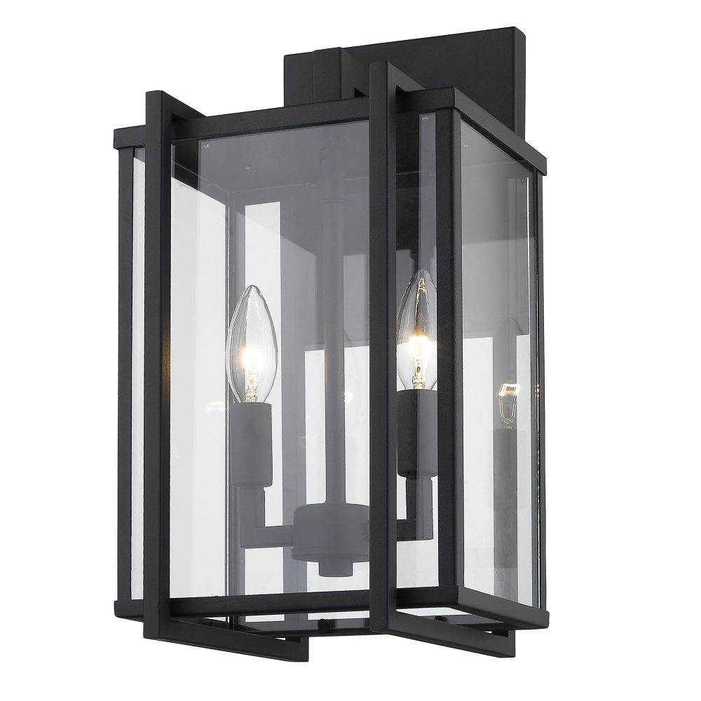 Golden Lighting Tribeca 2-light Outdoor Wall in Natural Black