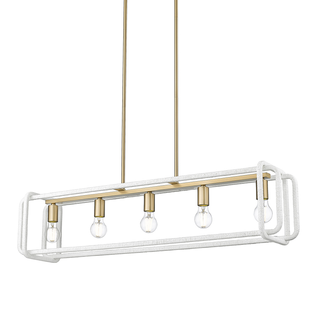 Wry Lighting Camden 5-light Island Light in Brushed Champagne Brass