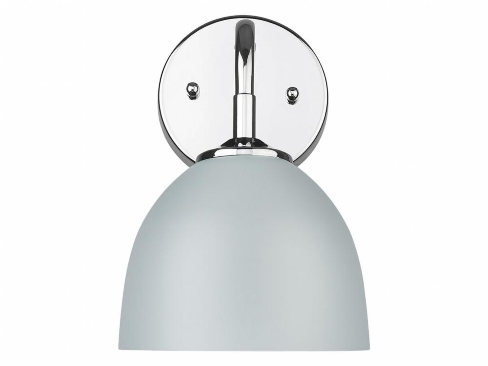 Zoey 1-Light Wall Sconce in Chrome with Matte Gray