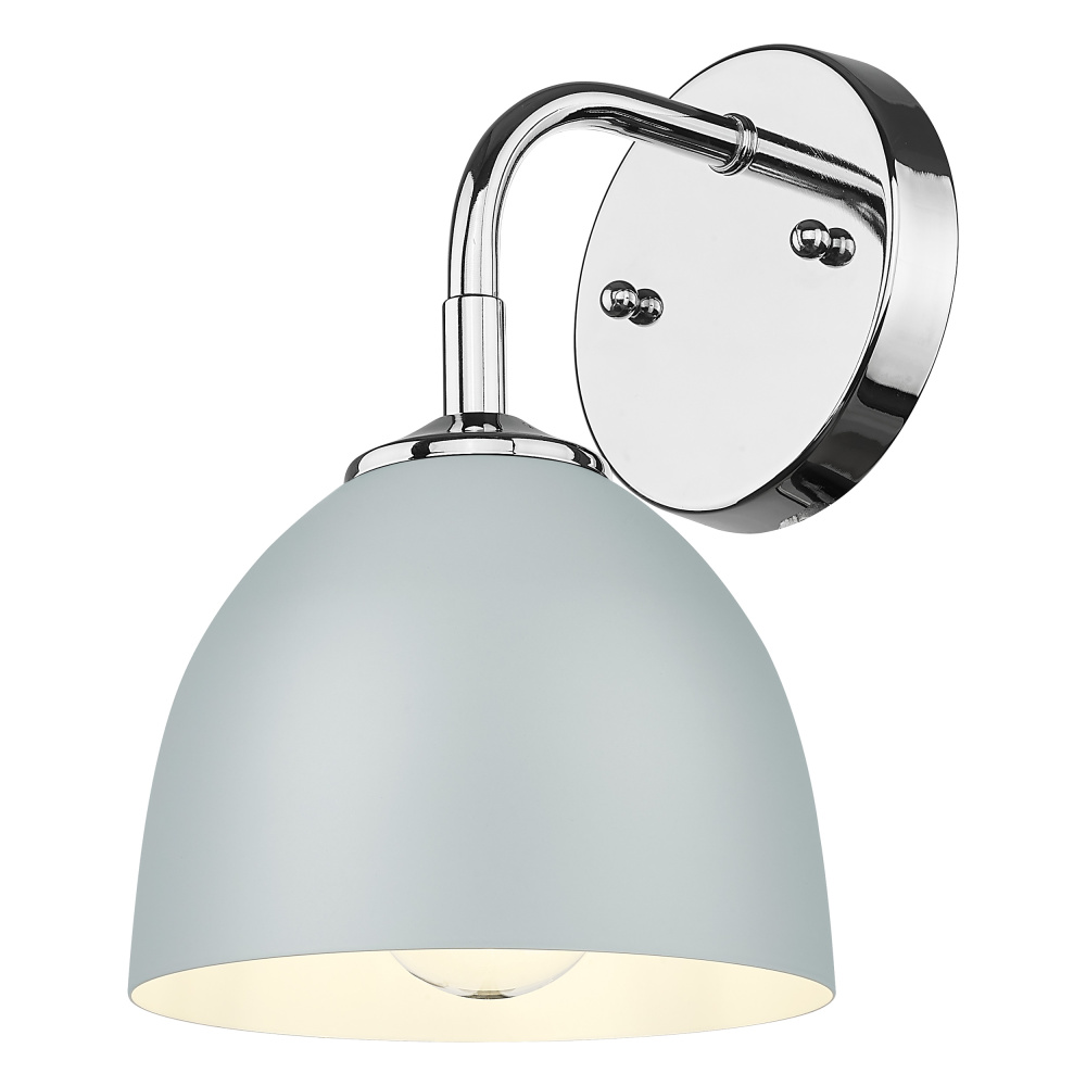 Yep by Golden Lighting Zoey 1-light Wall Sconce in Chrome and Matte Gray shade