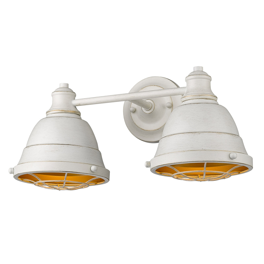 Golden Lighting Bartlett 2-light Vanity in French White