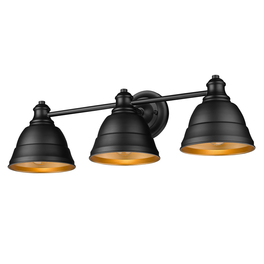 Golden Lighting Rebel 3-light Vanity in Matte Black