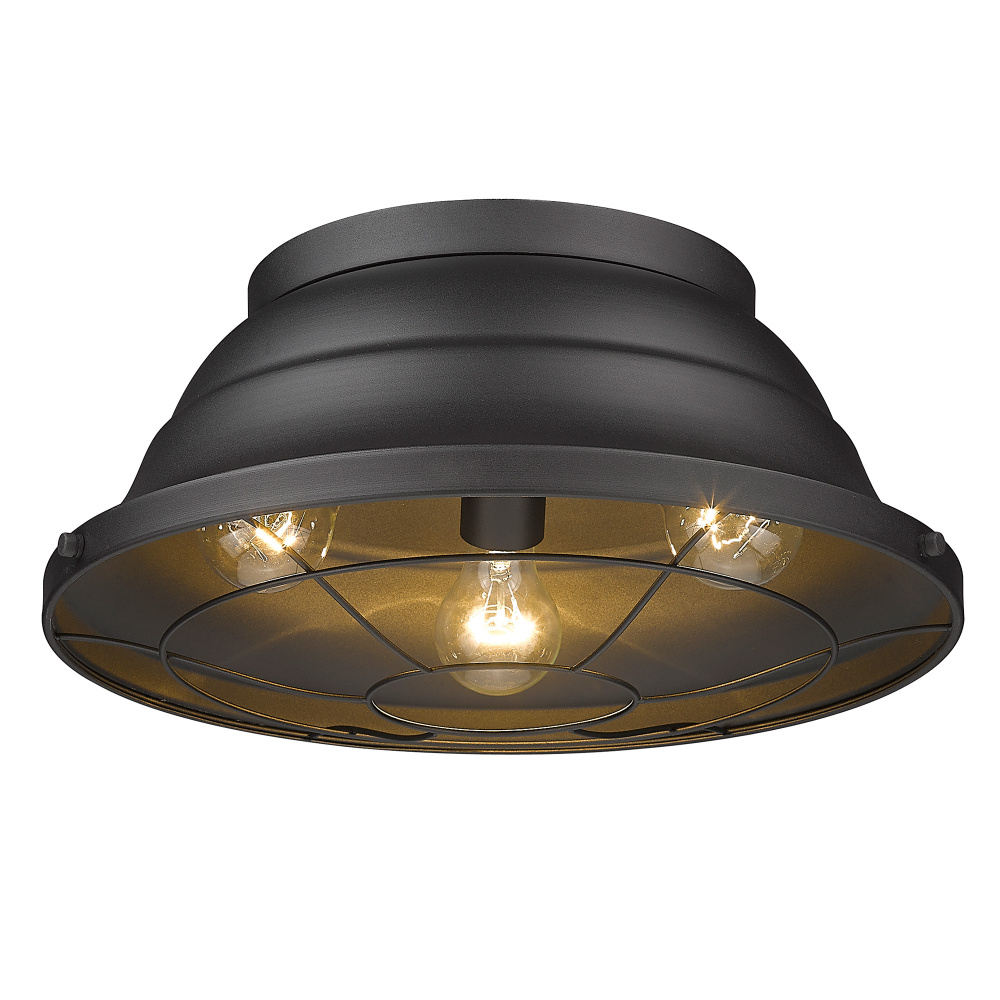 Golden Lighting Bartlett 3-light Outdoor Ceiling in Natural Black