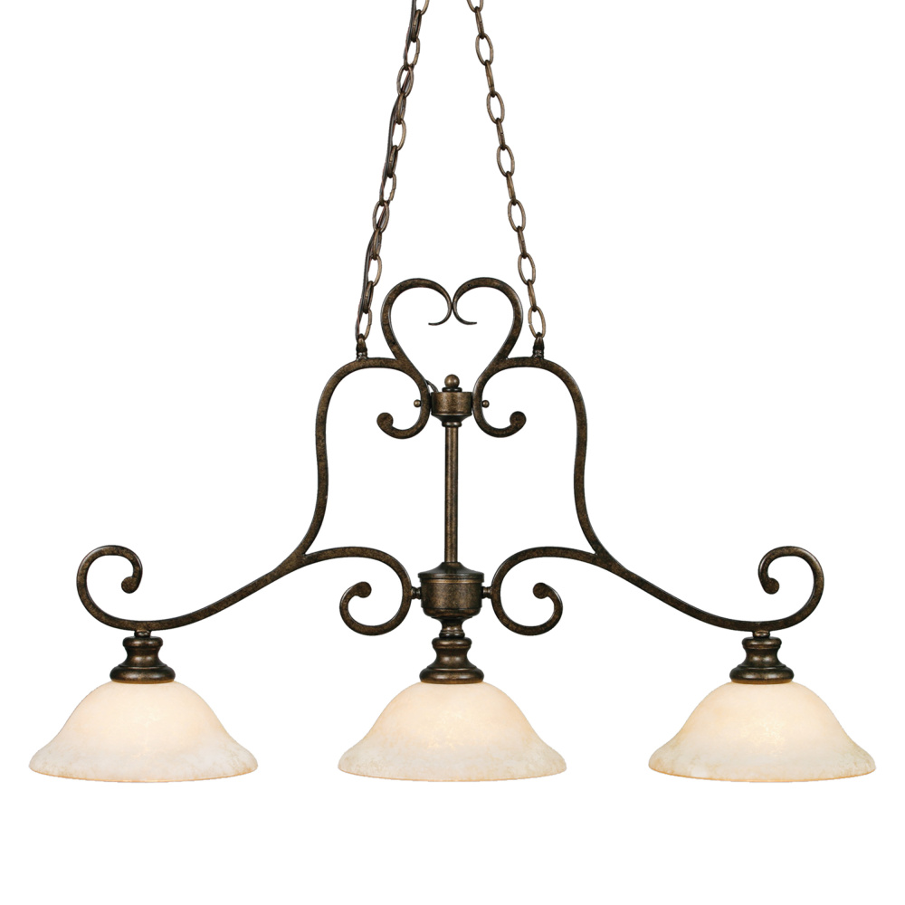 Wry Lighting Heartwood 3-light Pendant in Burnt Sienna