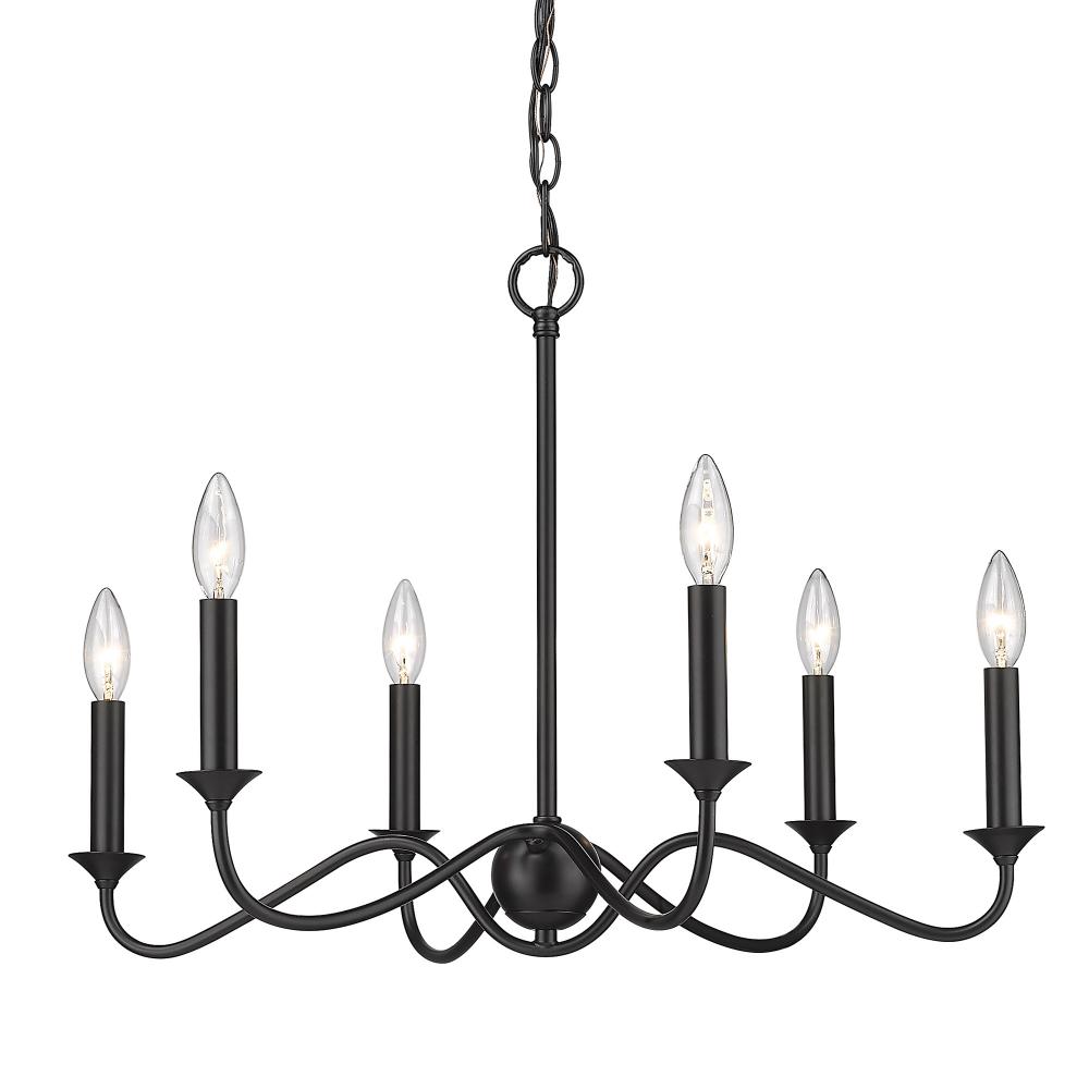 Tierney 6 Light Chandelier in Matte Black