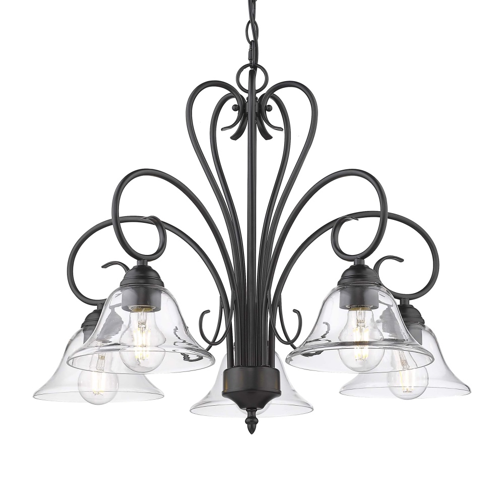 Wry Lighting Homestead 5-light Chandelier in Matte Black