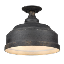 Golden 0806-SF ABI - Golden Lighting Keating 3-light Semi-Flush Mount in Antique Black Iron