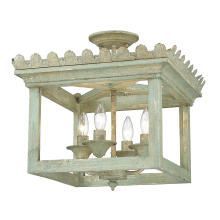 Golden 0838-SF VS - Golden Lighting Finley 4-light Semi-Flush Mount in Vintage Sage