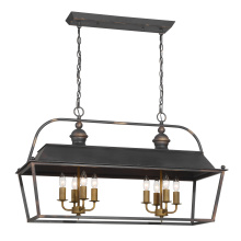 Golden 0888-LP ABI - Golden Lighting Christoff 8-light Island Light in Antique Black Iron