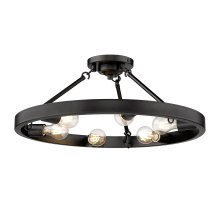 Golden 1019-6SF BLK - Golden Lighting Castile 6-light Semi-Flush Mount in Matte Black