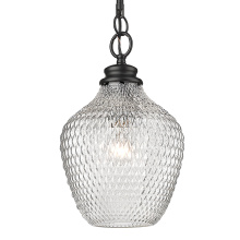 Golden 1088-M BLK-CLR - Golden Lighting Adeline 1-light Pendant in Matte Black