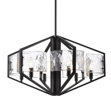 Golden 3162-6 BLK-HWG - Golden Lighting Varsha 6-light Chandelier in Matte Black