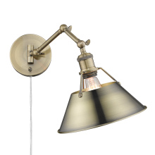 Golden 3306-A1W AB-AB - Yep by Golden Lighting Orwell 1-light Swing Arm Wall Lamp in Aged Brass