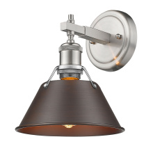 Golden 3306-BA1 PW-RBZ - Yep by Golden Lighting Orwell 1-light Vanity in Pewter and Rubbed Bronze shade