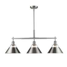 Golden 3306-LP PW-PW - Orwell 3-Light Linear Pendant in Pewter