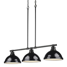 Golden 3602-3LP BLK-BK - Duncan 3-Light Linear Pendant in Matte Black with Black