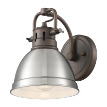 Golden 3602-BA1 RBZ-PW - Yep by Golden Lighting Duncan 1-light Vanity in Rubbed Bronze and Pewter shade