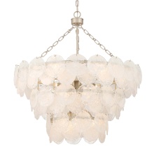 Golden 6007-32 AGS-CCG - Yep by Golden Lighting Cascada 13-light Pendant in Aegean Silver and Cirrus Cloud Glass