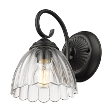 Golden 6952-1W BLK-CLR - Golden Lighting Audra 1-light Wall Sconce in Matte Black