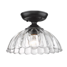 Golden 6952-SF BLK-CLR - Golden Lighting Audra 1-light 12in Semi-Flush Mount in Matte Black