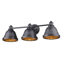 Golden 7312-BA3 BP - Golden Lighting Bartlett 3-light Vanity in Black Patina