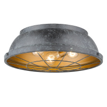 Golden 7312-FM16 BP - Golden Lighting Bartlett 3-light Flush Mount in Black Patina