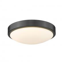 Golden 9128-FM10 BLK-OP - Gabi 10" Flush Mount in Matte Black with Opal Glass