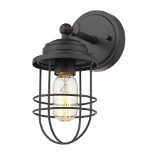 Golden 9808-1W BLK - Golden Lighting Seaport 1-light Wall Sconce in Matte Black