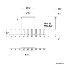 Modern Forms US Online PD200657-TWA-BN - Cinaplex Linear Pendant