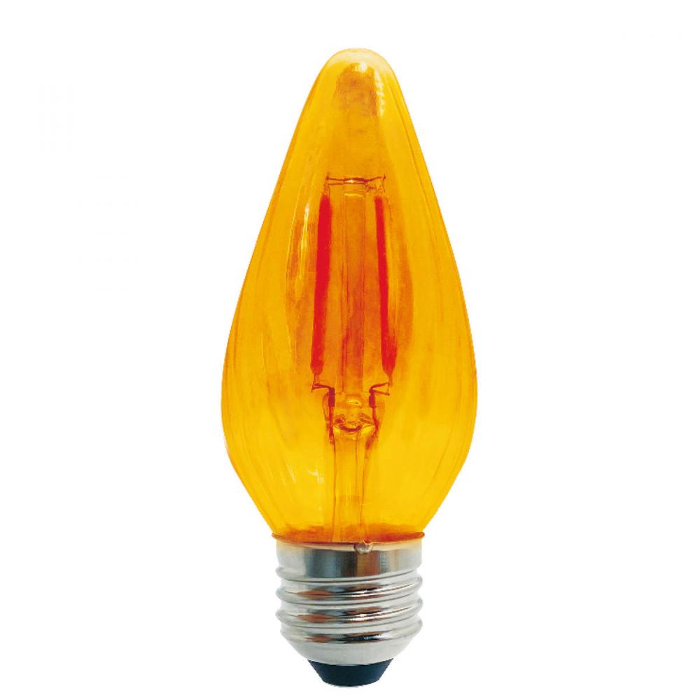 4W LED F15 2100K FILAMENT E26 FIESTA BULB AMBER FULLY COMPATIBLE DIMMING
