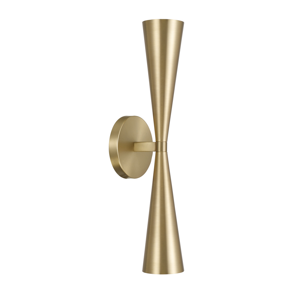 5" W x 19.25" H 2-Light Modern Tapered Dual Sconce in Matte Brass