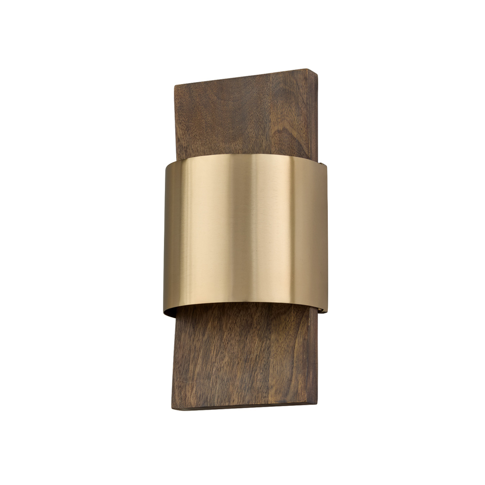 6.25" W x 13" H Integrated LED Wall Washer Sconce with Curved Backplate in Nordic Stained Ma