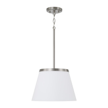 Capital 361011BN - 13.25" W x 9" H 1-Light Cone Pendant in Brushed Nickel with Soft White Glass