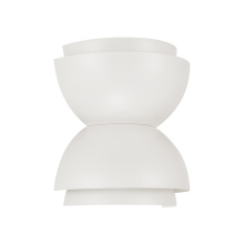 Capital 659221WE - 12" W x 12.75" H 2-Light Modern Tiered Dome Bowl Dual Sconce in Matte White