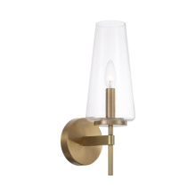 Capital 661911AD-663 - 5" W x 15.75" H Wallchiere Sconce in Aged Brass with Clear Glass