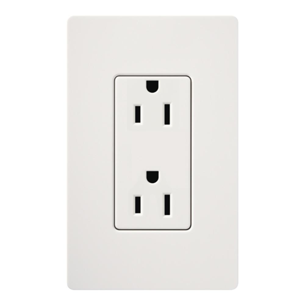 SATIN COLOR 15 AMP RECEPTACLE SNOW