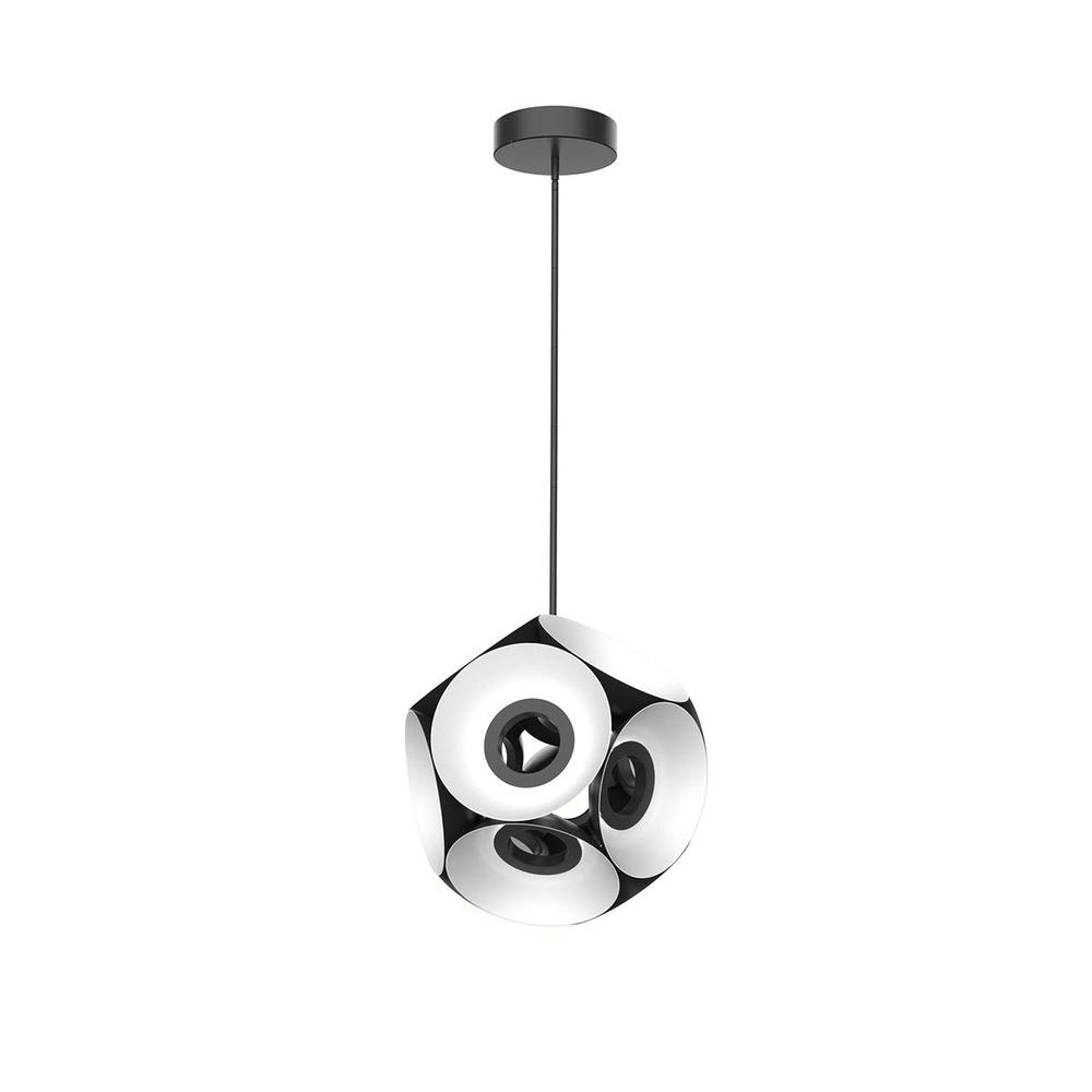 Magellan 24-in Black/White LED Chandelier