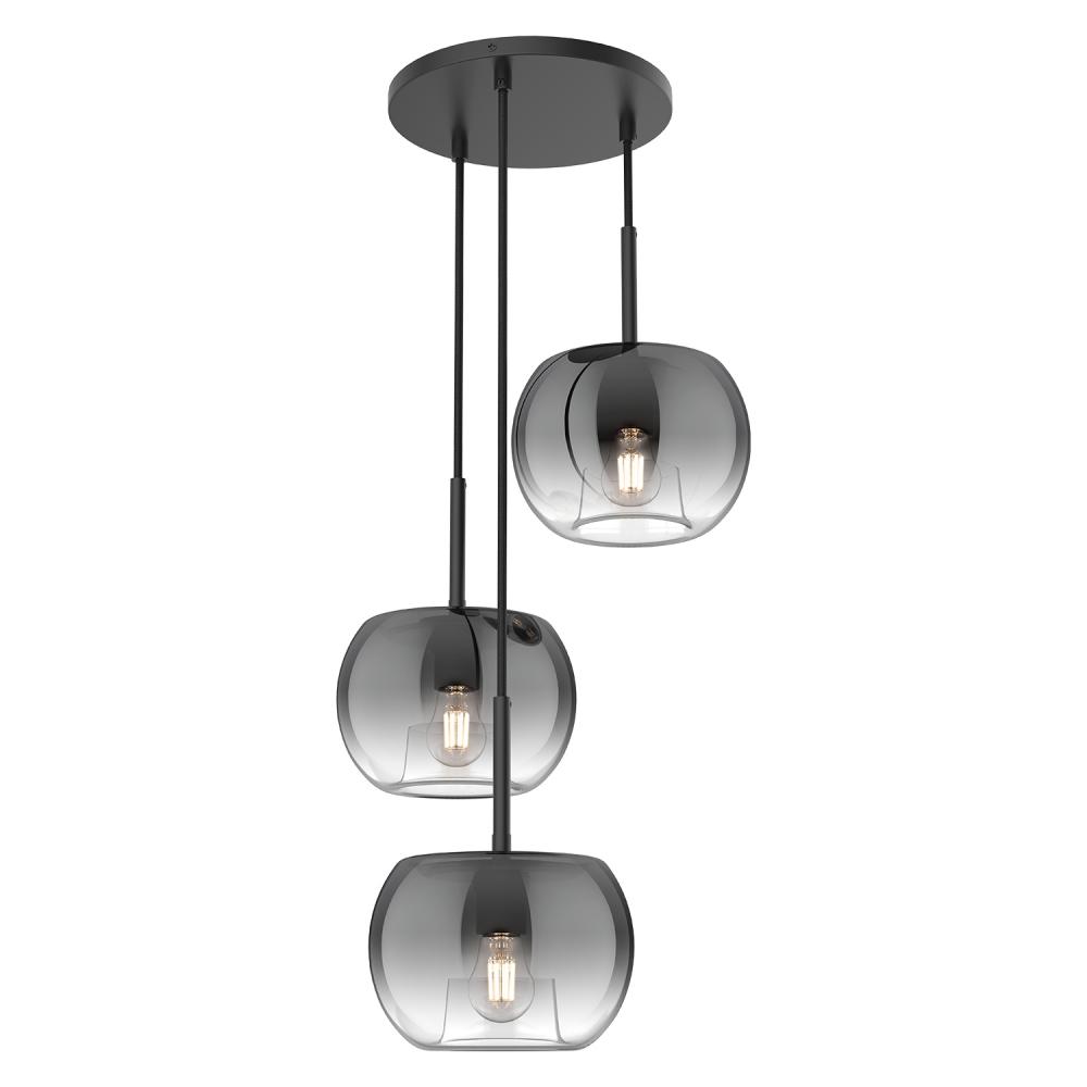 Samar 14-in Black/Smoked 3 Lights Chandeliers