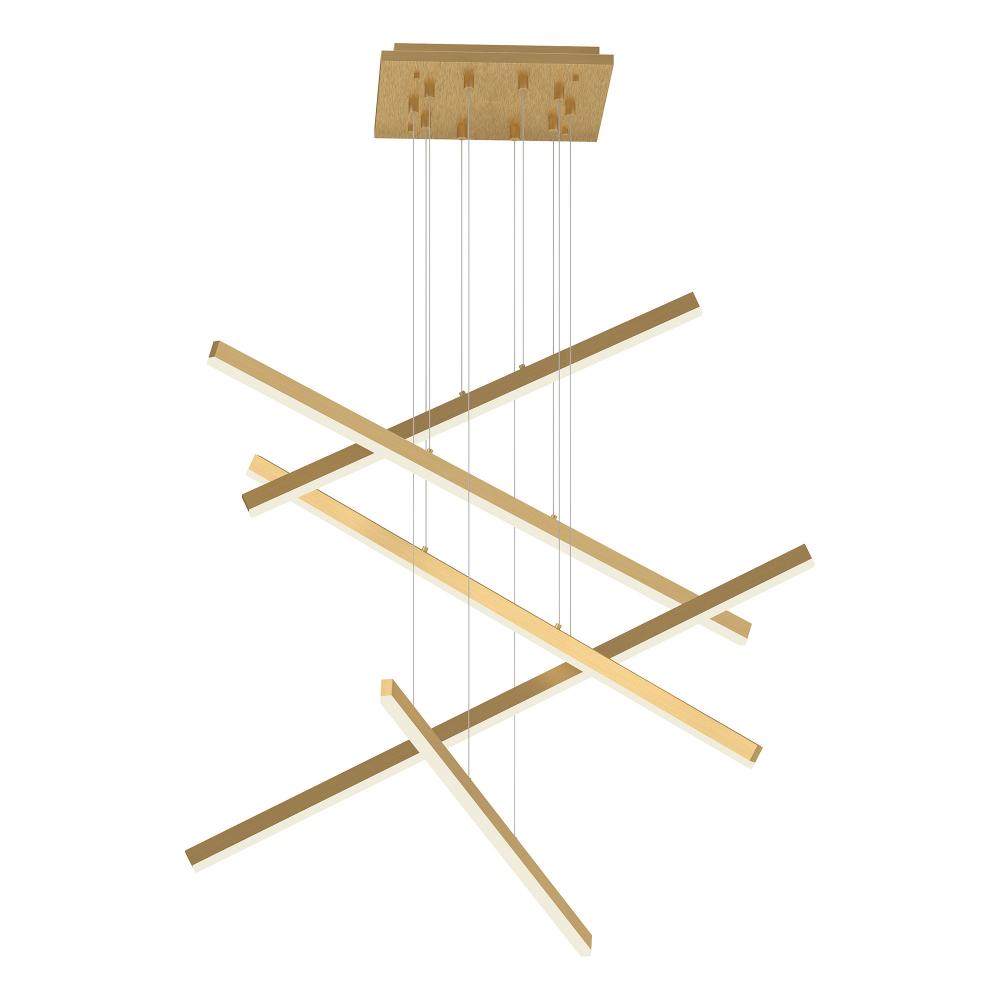 Vega 5 Head Brushed Gold LED Multi Pendant