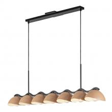 Kuzco Lighting Inc LP57642-BK/PEC - Atlas 42-in Black/Peach Socket Linear Pendant