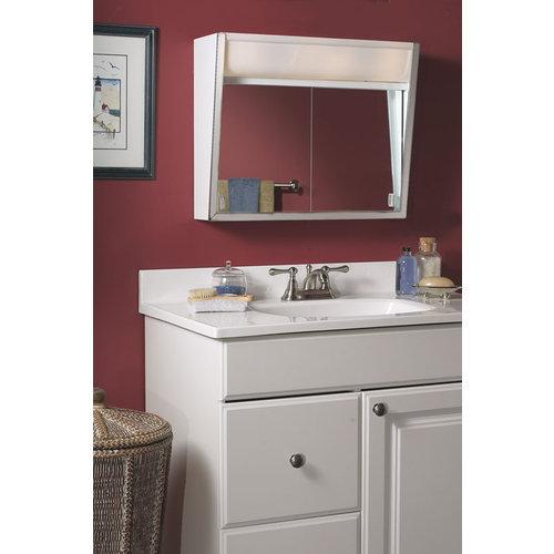 Specialty, Flair, Surface Mount, 24 in.W x 19-1/2 in.H,  Built-In Lights, Plate Mirror.