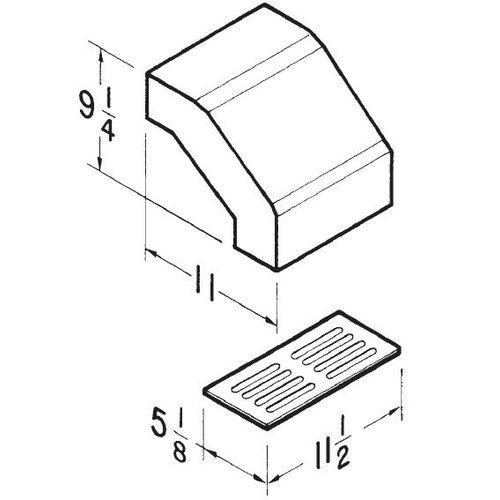 Long Eave Elbow for 3-1/4 in. x 10 in. duct.